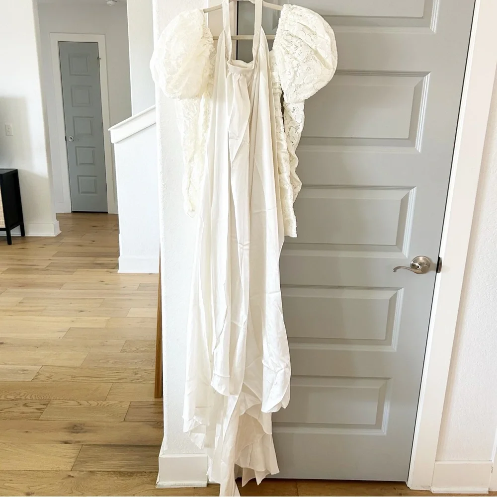 NWT For Love & Lemons Colette Lace Bow Bridal Dress With Train - Picture 14 of 14